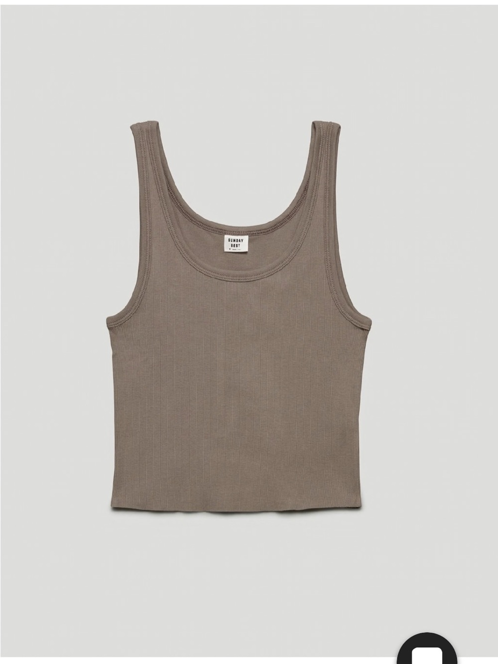 Sunday Best Taupe Ribbed Cropped Tank